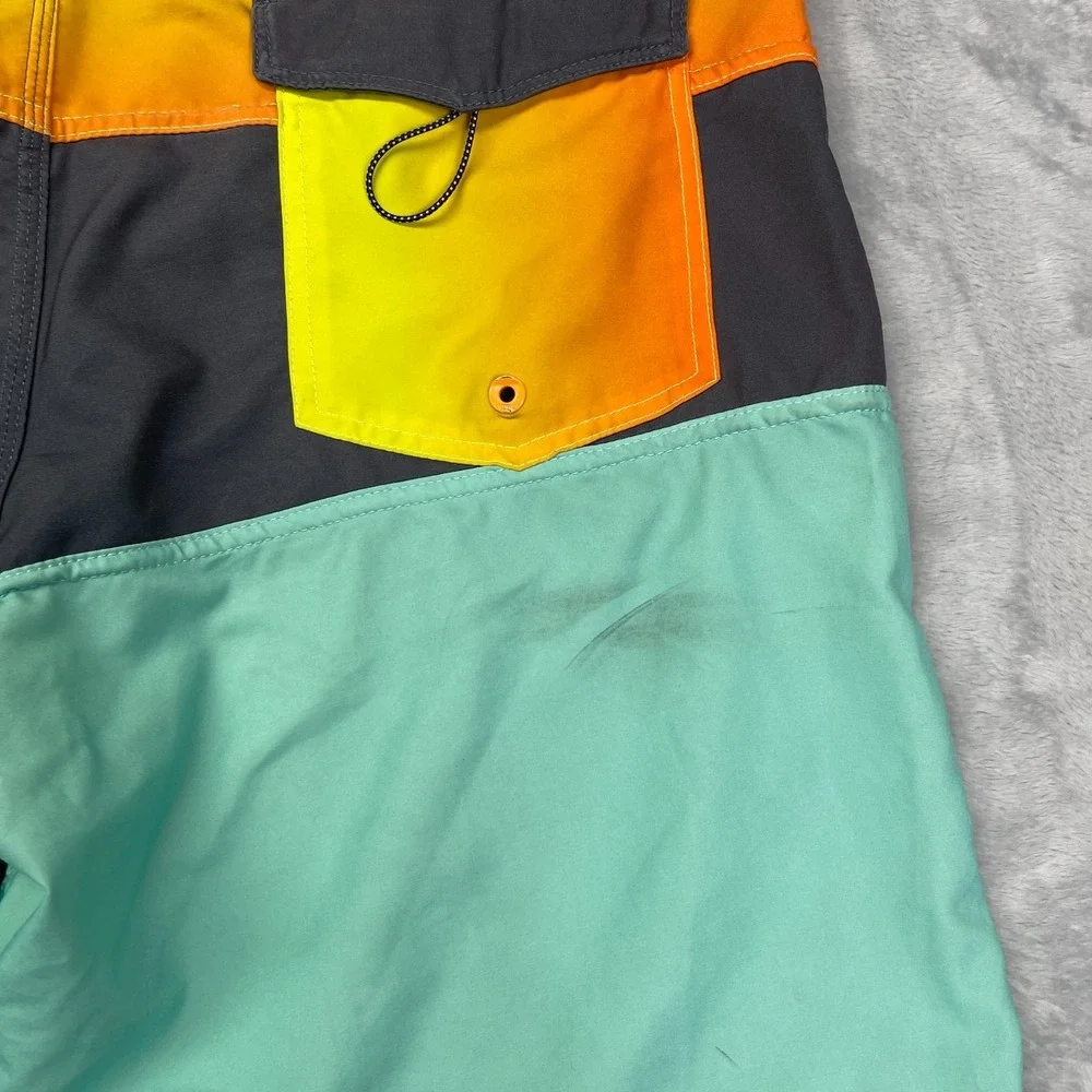 Billabong Shorts Men 33 Multi Colorblock Beach Wear Platinum X Summer Swim Trunk